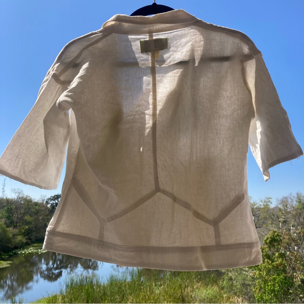Maralyn & Me White Linen Blend Moto Jacket – Size M - Picture 5 of 14